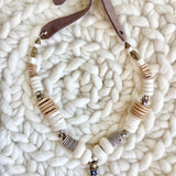 ivory & blue pendant necklace