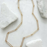 elongated paperclip chain necklace