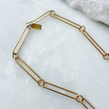 elongated paperclip chain necklace