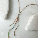 enamel fringe chain necklace