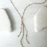 enamel fringe chain necklace