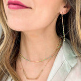 triple elongated link center necklace
