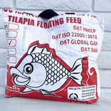 recycled feed bag shopping tote
