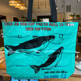 recycled feed bag shopping tote