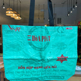 recycled feed bag shopping tote