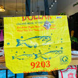 recycled feed bag shopping tote