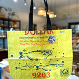 recycled feed bag shopping tote