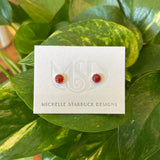 silver gemstone stud earrings