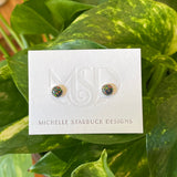 silver gemstone stud earrings