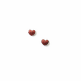 vintage red enamel heart studs