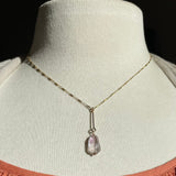 ametrine bar drop slider pendant necklace, gold filled