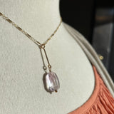 ametrine bar drop slider pendant necklace, gold filled