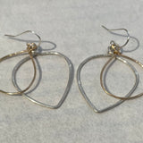 two-tone flip teardrop hoops