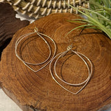 two-tone flip teardrop hoops