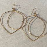 two-tone flip teardrop hoops