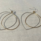 two-tone flip teardrop hoops