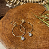 cz cubic zirconia charm round hoop earrings