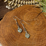 aqua quartz double link earrings, sterling