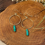 embellish x rach b - turquoise 5-stone linear drop small hoop earring