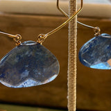 embellish x rach b - blue sodalite quartz tri hoop earrings