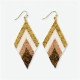 frida layered diamond beaded drop earrings mixed metallic