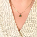 starburst oval charm necklace