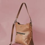 midsized leather crossbody and shoulder bag