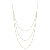 triple layer 2-tone ball chain necklace