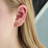 tall crystal bar huggie hoop earrings