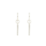 tall crystal bar huggie hoop earrings