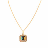 square charm necklaces