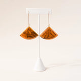 tortoise fan earrings