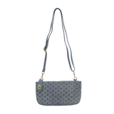 lattice woven mini crossbody wristlet clutch