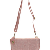 straw mini crossbody wristlet (various colors)