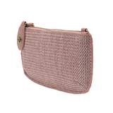 straw mini crossbody wristlet (various colors)