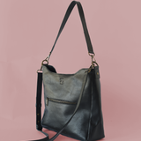 midsized leather crossbody and shoulder bag