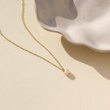 pink pearl necklace in 14k gold fill