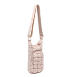 let it flow - quilted puffer water bottle crossbody