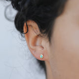 sun stud turquoise earring