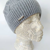 cashmere cable knit skully beanie