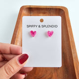 hand drawn heart studs