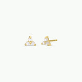 trio cluster gold earrings