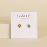 sun stud turquoise earring