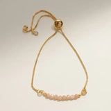 18k gold filled adjustable gemstone beaded bracelet