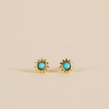 sun stud turquoise earring