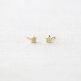 opal star stud earrings