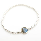 seabreeze stretch silver bead bracelet