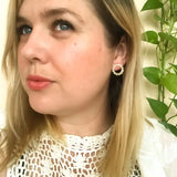checkered circle studs