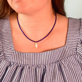 mother of pearl fish charm beaded necklace