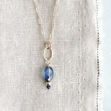 Blue Sea Kyanite Little Gemstone Drop Necklace